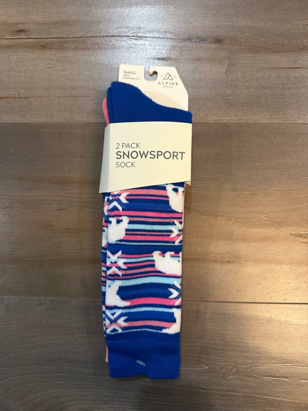 Alpine Snowsport Bear Nordic design Kids Snow Socks (2-Pack)